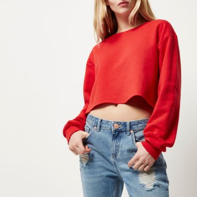 Red cropped jumper